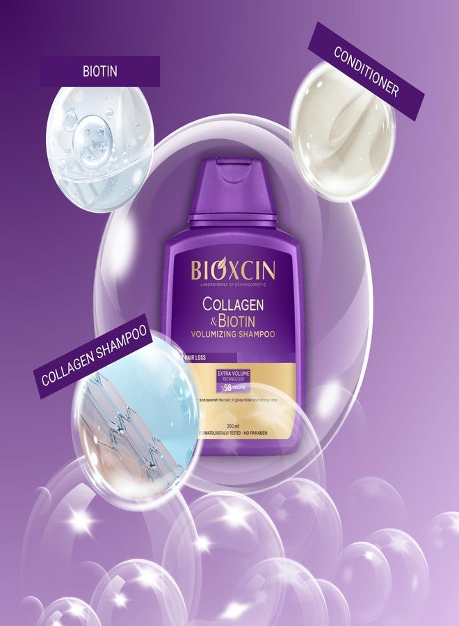 BIOXCIN شامبو بيوكسين بالكولاجين والبيوتين مضاد لتساقط الشعر لجميع أنواع الشعر تركيبة عشبية مكثفة 3 عبوات 300 مل - Image 3