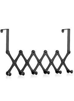 Door Hooks Rack- Over the Door Hanger Hooks Coat Racks for Bathroom Towel Hook Over the Door Coat Rack Back of Door Hooks for Hanging Clothes Hanger Over Door Towel Hook Black