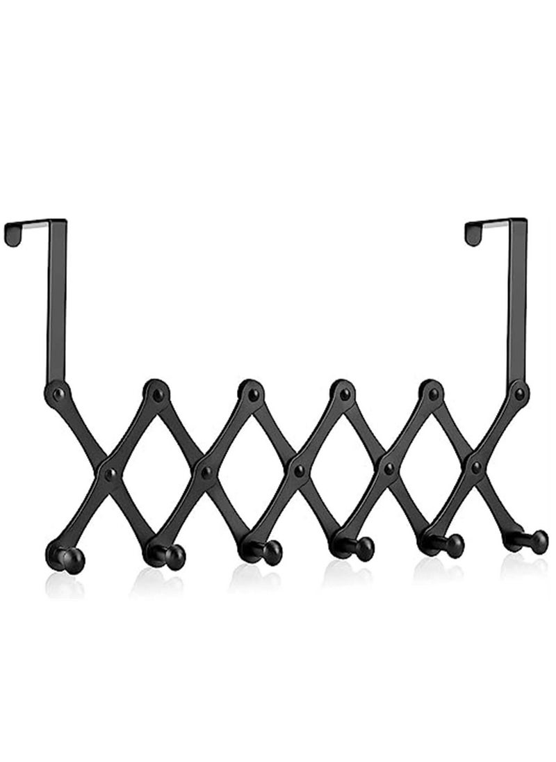 null - Door Hooks Rack- Over the Door Hanger Hooks Coat Racks for Bathroom Towel Hook Over the Door Coat Rack Back of Door Hooks for Hanging Clothes Hanger Over Door Towel Hook Black - Image 1