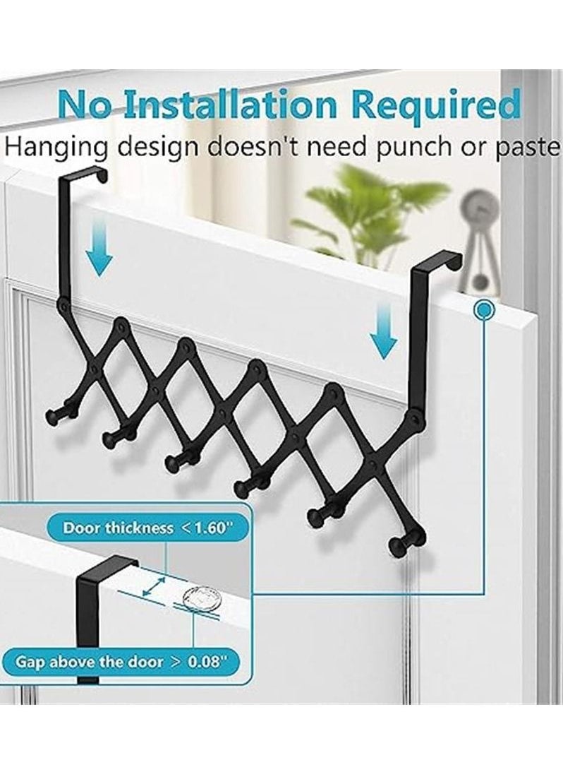 null - Door Hooks Rack- Over the Door Hanger Hooks Coat Racks for Bathroom Towel Hook Over the Door Coat Rack Back of Door Hooks for Hanging Clothes Hanger Over Door Towel Hook Black - Image 1