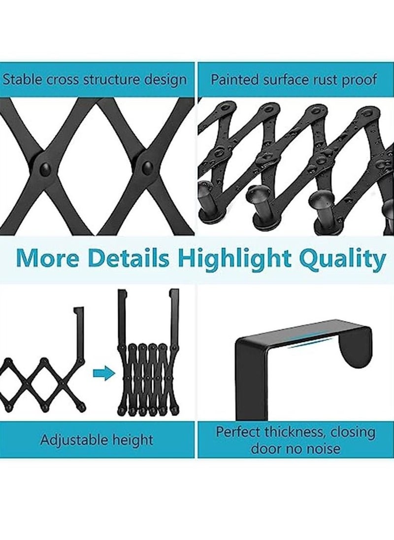 null - Door Hooks Rack- Over the Door Hanger Hooks Coat Racks for Bathroom Towel Hook Over the Door Coat Rack Back of Door Hooks for Hanging Clothes Hanger Over Door Towel Hook Black - Image 1