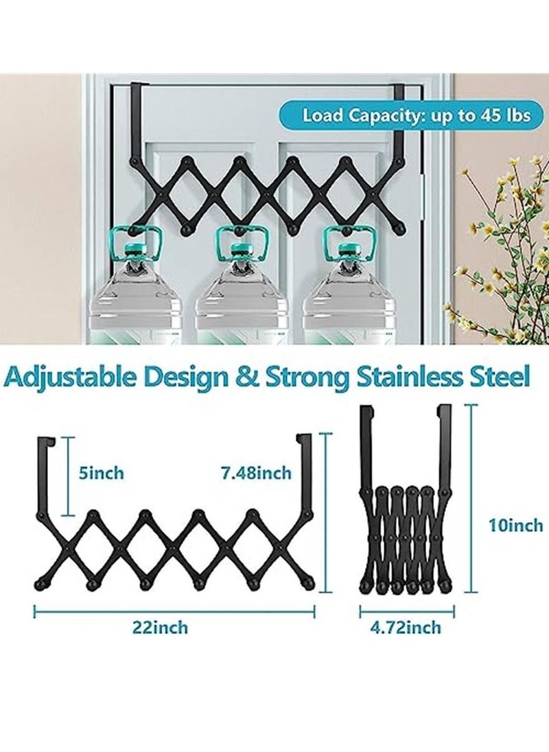 null - Door Hooks Rack- Over the Door Hanger Hooks Coat Racks for Bathroom Towel Hook Over the Door Coat Rack Back of Door Hooks for Hanging Clothes Hanger Over Door Towel Hook Black - Image 1