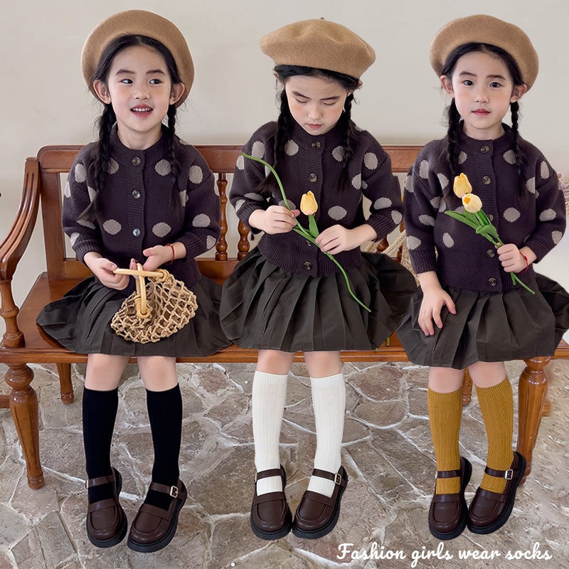 Children'S Socks Breathable Boys And Girls Korean Style Solid Color Thick Stripe Double Needle Baby Mid-Calf Cotton Socks Factory - Image 4