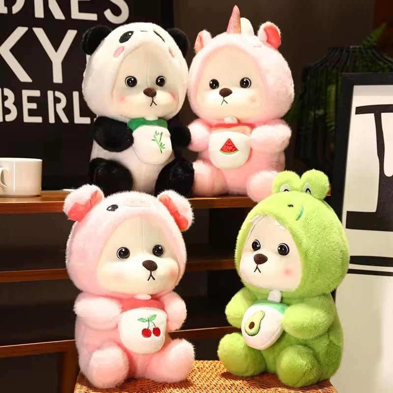 Tinytotem Cute Panda Plush Toy 28 cm – Soft Stuffed Animal Hugging Doll for Kids, Girls & Boys | Adorable Kawaii Panda Bear Plushie for Decor & Gifts (Panda Hoodie Bear 30cm) - Image 1