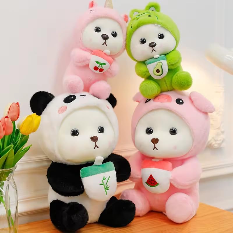 Tinytotem Cute Panda Plush Toy 28 cm – Soft Stuffed Animal Hugging Doll for Kids, Girls & Boys | Adorable Kawaii Panda Bear Plushie for Decor & Gifts (Panda Hoodie Bear 30cm) - Image 3
