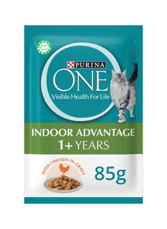 Purina ONE Adult Indoor Chicken Pouch 85g  - Image 1