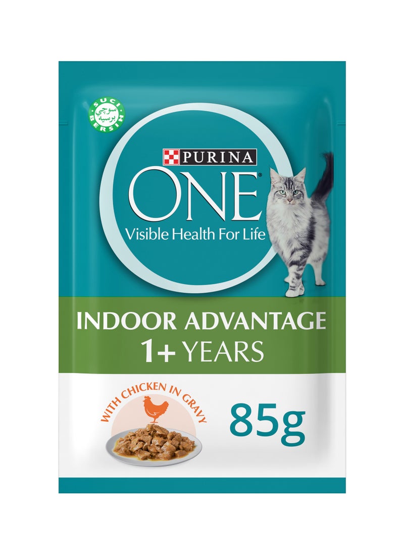 Purina ONE Adult Indoor Chicken Pouch 85g  - Image 1