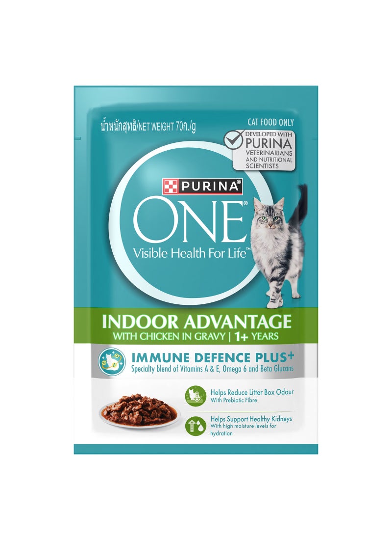 Purina ONE Adult Indoor Chicken Pouch 70g - Image 2