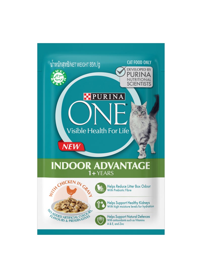 Purina ONE Adult Indoor Chicken Pouch 70g - Image 3