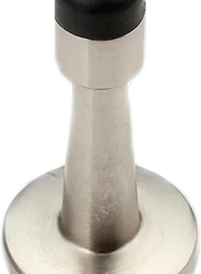 Stainless Steel Door Stopper Wall Mounted Rubber Holder Catch Floor Fitting Screws White - Image 3