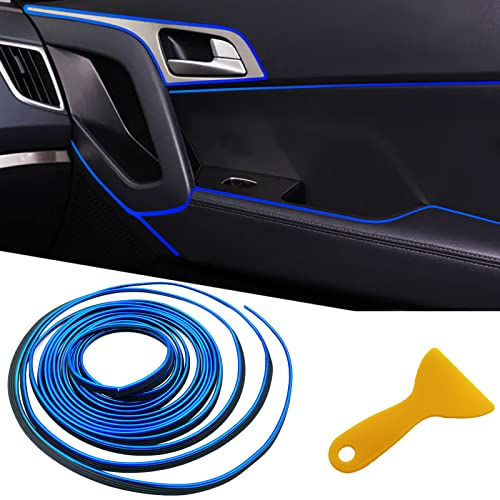 OSIFIT Car Interior Trim StripsUniversal 33ft Car Electroplating Decoration Styling Door Dashboard Flexible Interior Trim Accessories with Installing ToolBlue - Image 1
