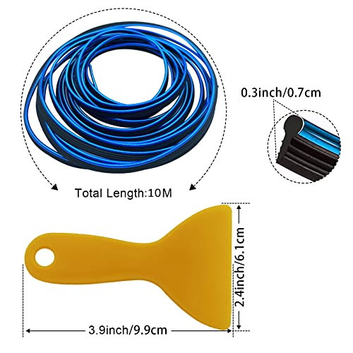 OSIFIT Car Interior Trim StripsUniversal 33ft Car Electroplating Decoration Styling Door Dashboard Flexible Interior Trim Accessories with Installing ToolBlue - Image 3