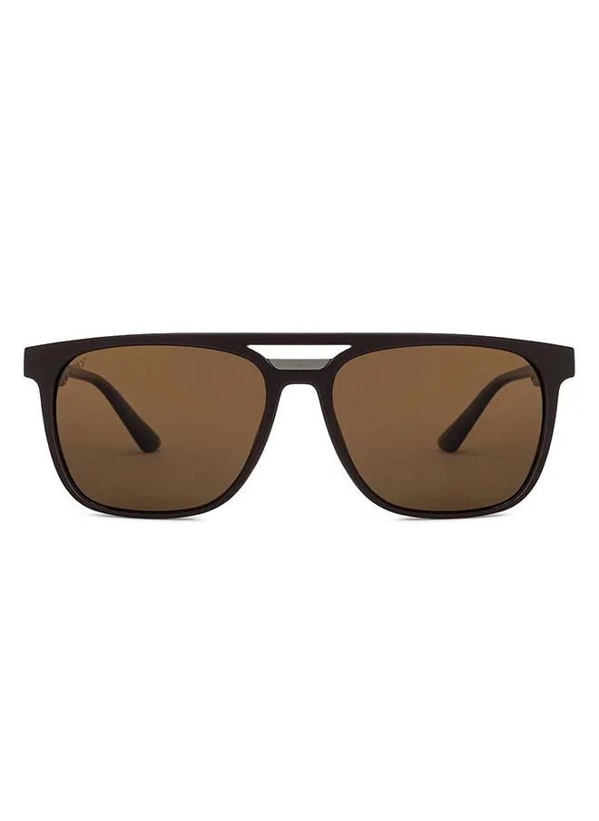 VINCENT CHASE Mirage Full Rim Wayfarer Frame Polarized & UV Protected Sunglasses VCS12644 - 57mm - Brown