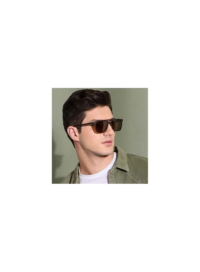 VINCENT CHASE Mirage Full Rim Wayfarer Frame Polarized & UV Protected Sunglasses VCS12644 - 57mm - Brown