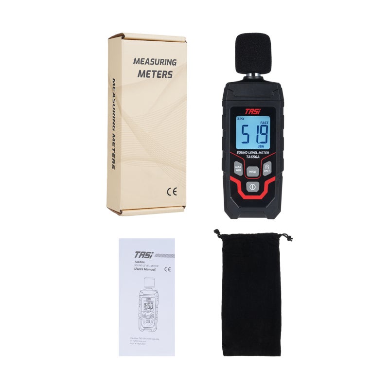 TASI Sound Level Meter: 30dB To 130dB Range ±1.5dB Accuracy - Audible & Visual Alarms Max/Min Measurement Digital LCD Display Sound Decibel Meter for Ambient Noise Monitoring - Image 1