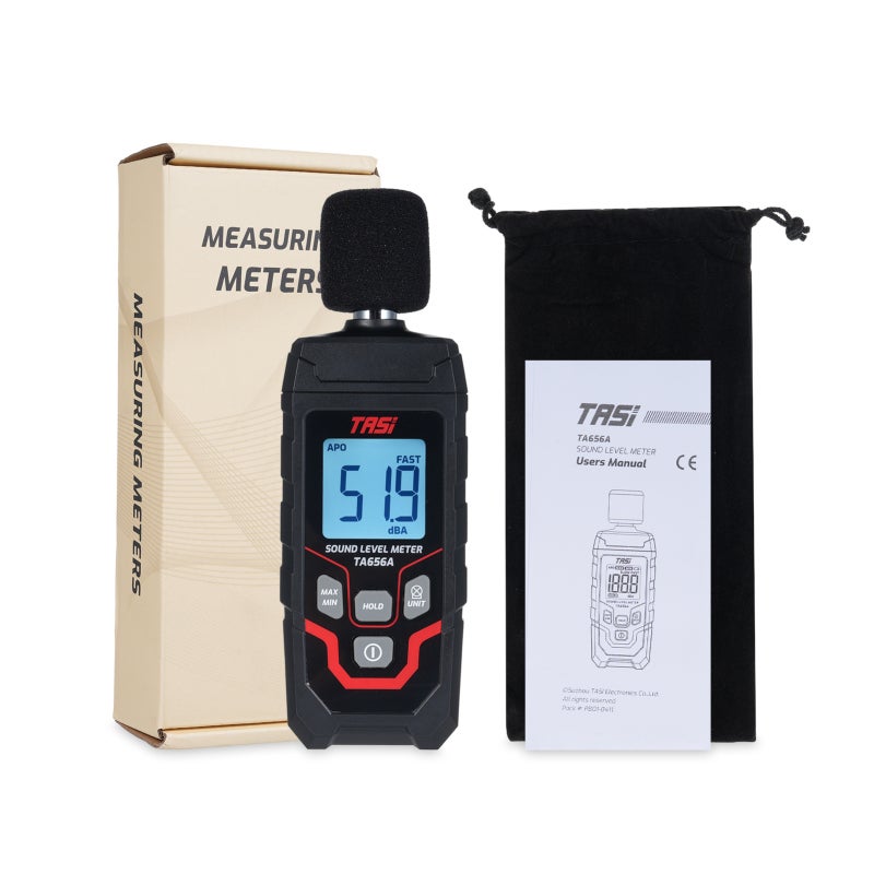 TASI Sound Level Meter: 30dB To 130dB Range ±1.5dB Accuracy - Audible & Visual Alarms Max/Min Measurement Digital LCD Display Sound Decibel Meter for Ambient Noise Monitoring - Image 2
