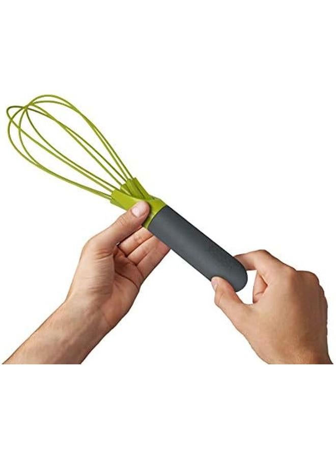 جوزيف جوزيف 10539 مخفقة ملتوية 2 في 1 بالون قابل للطي ومخفقة مسطحة سلك فولاذي مطلي بالسيليكون رمادي أخضر مقاس واحد - Image 3