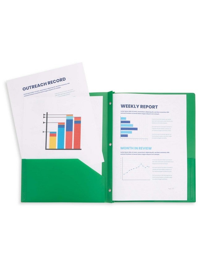 بلو سوميت سابلايز 30 مجلدًا بلاستيكيًا بجيبين مع مشابك، ألوان متنوعة، مجلدات بلاستيكية متينة بجيبين مع مشابك، بحجم خطاب، عبوة من 30 قطعة - Image 3