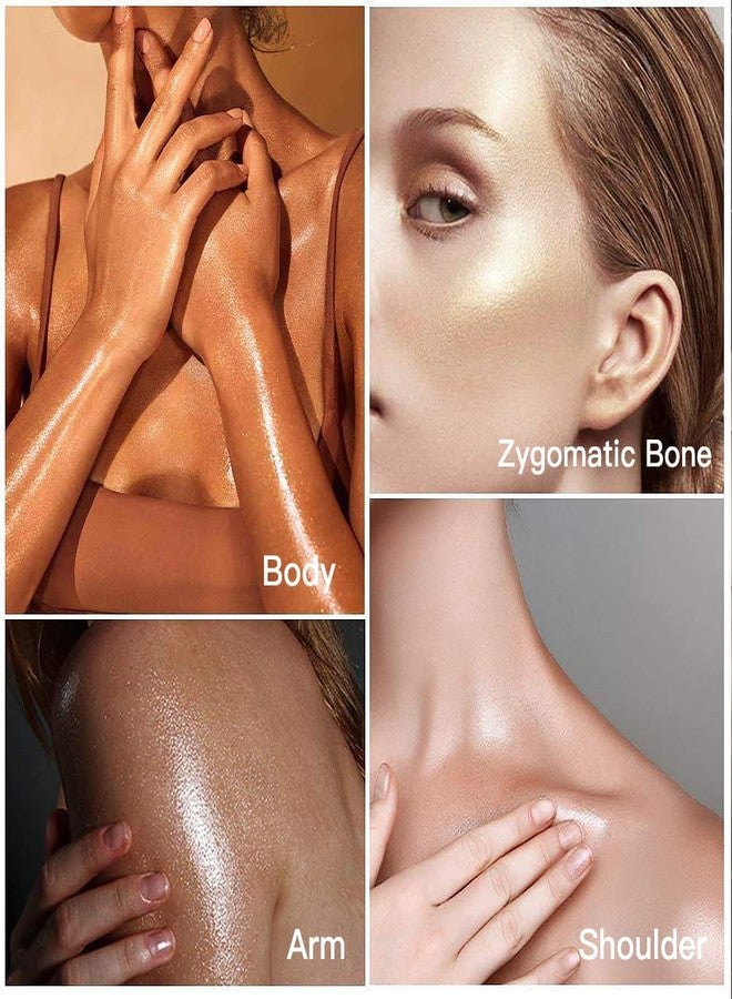 ELLESY ELESSY Highlighter Makeup Palette Glitter Pink Highlighter Palette Shimmer Highlighter Powder Suit All Skin Tones-DAWN GLOW - Image 5