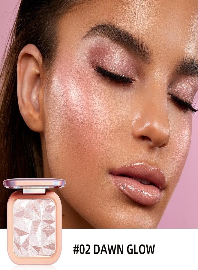 ELLESY ELESSY Highlighter Makeup Palette Glitter Pink Highlighter Palette Shimmer Highlighter Powder Suit All Skin Tones-DAWN GLOW - Image 4