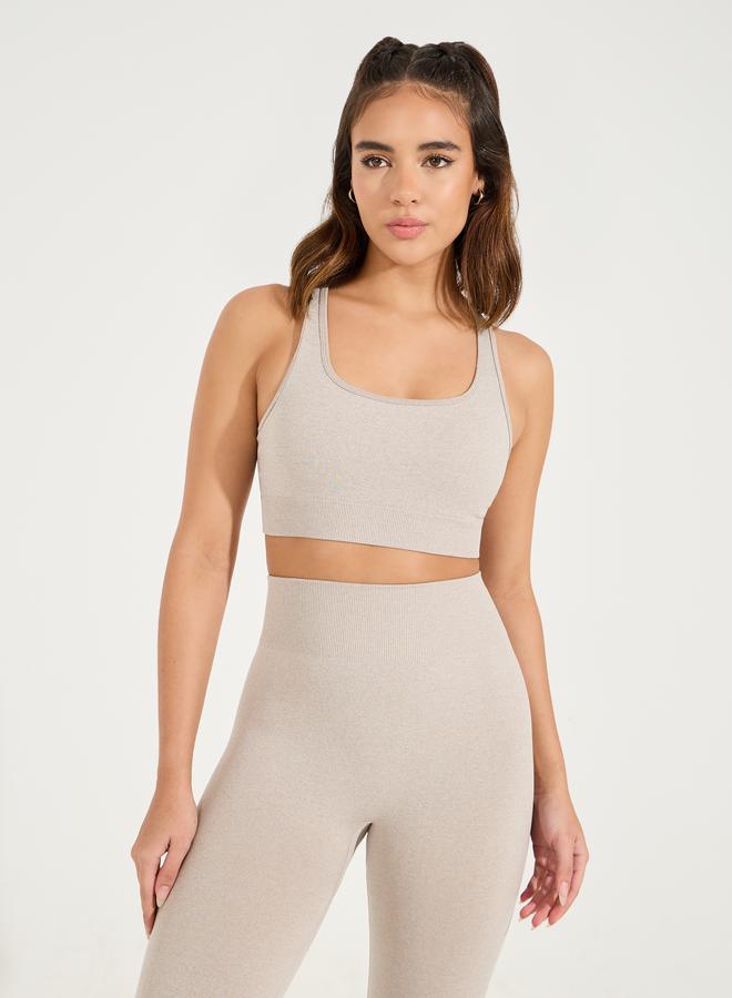 Styli Melange Racerback Sports Bra & Leggings Set - Image 2