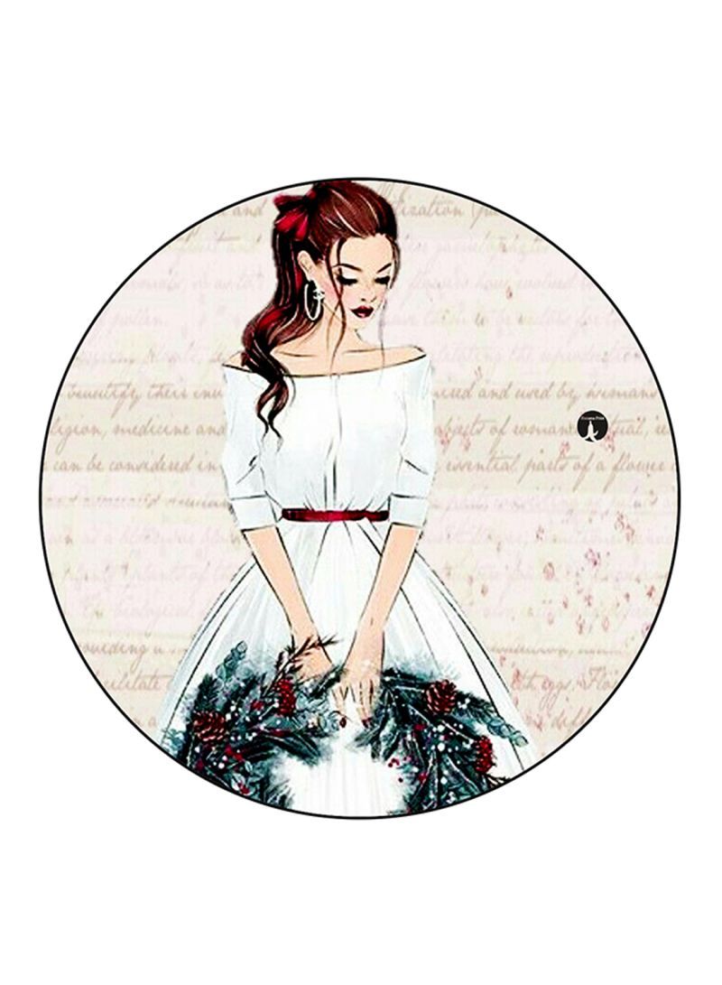 RKN Girl Printed Mouse Pad Round  Multicolour