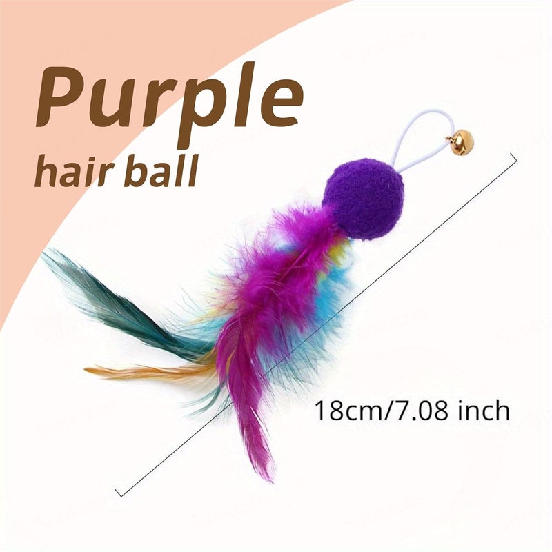 Sunkizzrs ® Cat Toys - Interactive Toy Set with Retractable Teaser Wands and Feather Toys - Activity Toys to Exercise Cats and Kittens (Only 6 Feather Balls Replace Heads) - Image 2