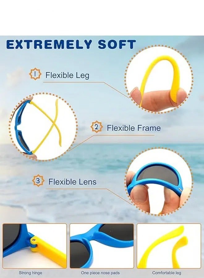 Children's Sun Glasses - Kids Polarized SunGlasses TPEE Rubber Flexible Frame for Boys Girls Age 2-10, 100% UV Protection（Car Glasses Case） - Image 4