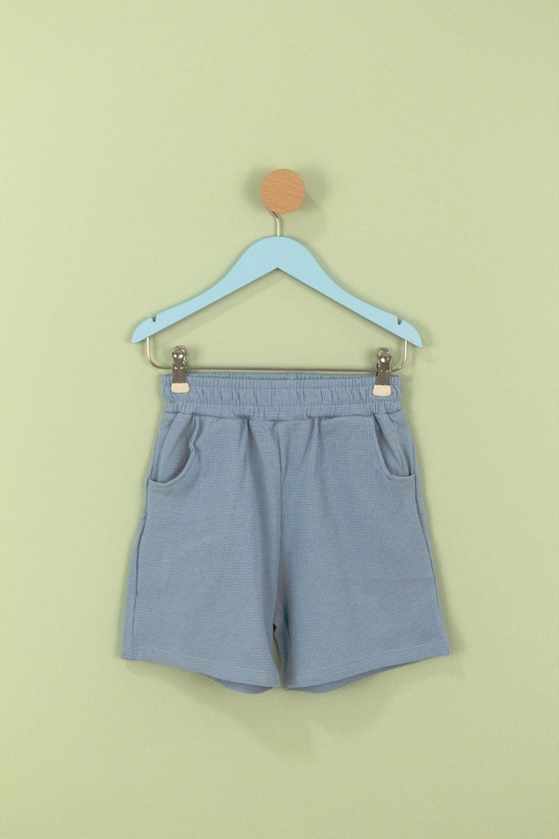 Perendi Basic Boy's Double Bermuda Shorts Green Blue  - Image 3