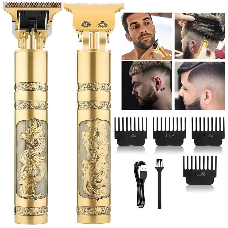 SellBotic Beard Trimmer For Men,Professional Hair Clipper,Adjustable Blade Clipper and Shaver,Close Cut Precise Hair Machine,Body Trimmer(Metal Body),Gold - Image 1