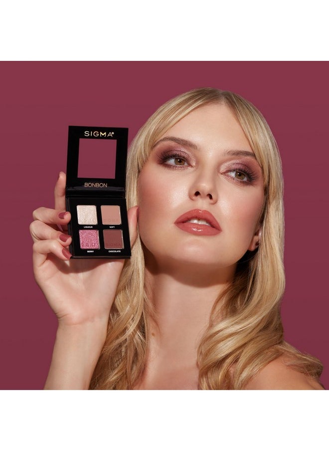 Sigma Beauty - Quad Eyeshadow Palette - Makeup Eyeshadow Quad With A Buttery Soft Formula And Buildable, Blendable Shades For A Flawless Eye Look, Designed For All Day Wear (Bonbon) - Image 1
