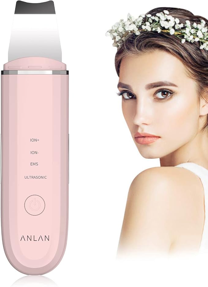 ANLAN Skin Scrubber ANLAN Ultrasonic EMS Ion Exfoliating Device Face Cleanser and Blackhead Remover Pores Cleaning Wrinkle Remover Comedone Extractor Skin Care with 4 Modes USB Rechargeable - Image 1