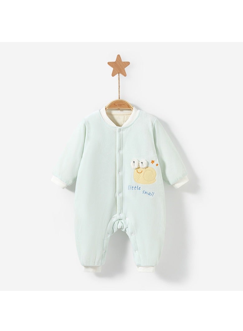 xozgdovg Baby onesie Autumn and winter men and women new warm plus thickness cotton clothing suit full moon clothes baby winter 80cm light green 