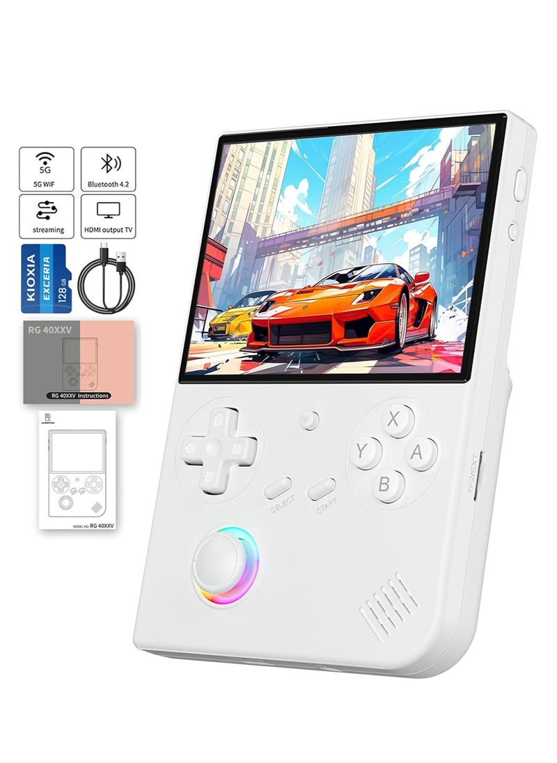 ANBERNIC  RG40XXV Handheld Game Console 4.0 Inch IPS TF Card With 10000+ Games 3200mAh 6+Hours Battery Support Wireless Network(128G White)  - Image 1