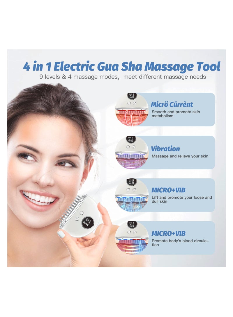 Excefore Portable Electric Scalp Gua Sha Massager for Skin Care, Body Pain Relief with 9 Power Strength and 4 Modes, Micro Current - Image 2