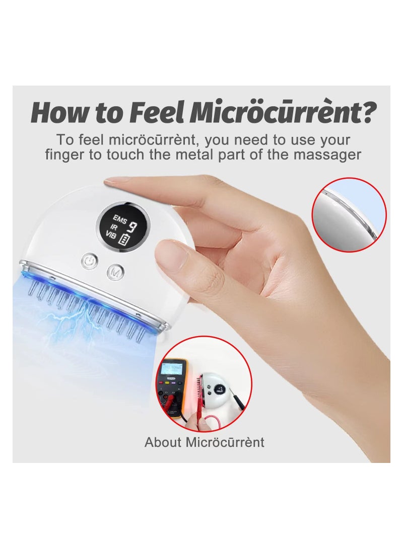 Excefore Portable Electric Scalp Gua Sha Massager for Skin Care, Body Pain Relief with 9 Power Strength and 4 Modes, Micro Current - Image 5