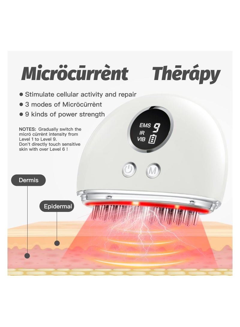 Excefore Portable Electric Scalp Gua Sha Massager for Skin Care, Body Pain Relief with 9 Power Strength and 4 Modes, Micro Current - Image 4