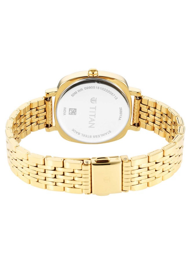 TITAN Neo Women’s Watch 2689YM01 – Silver Dial, Gold-Tone Stainless Steel Strap, Quartz Movement - Image 5