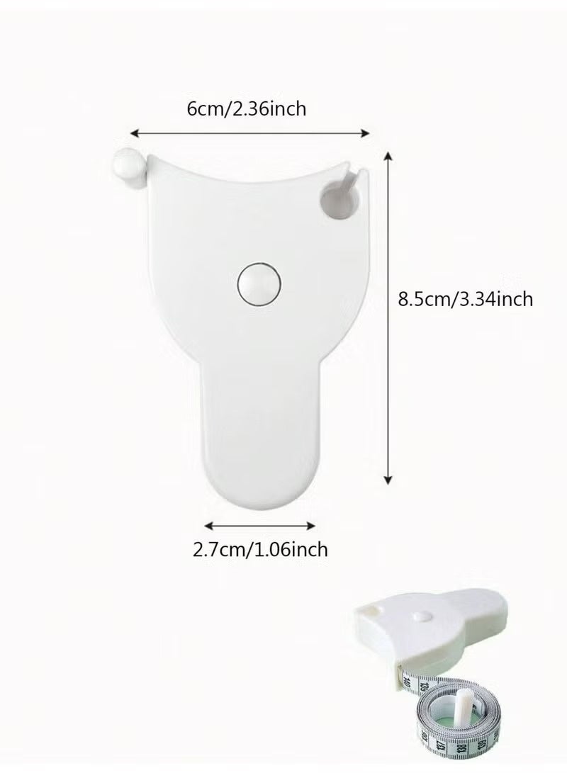 لوميا شريط قياس الجسم الأوتوماتيكي مع آلية قفل وزر دفع، متر قياس الجسم القابل للسحب لقياسات الجسم،شريط قياس،  قياس دقيق للجسم لفقدان الوزن والخياطة والتفصيل واللياقة البدنية (أبيض) - Image 2