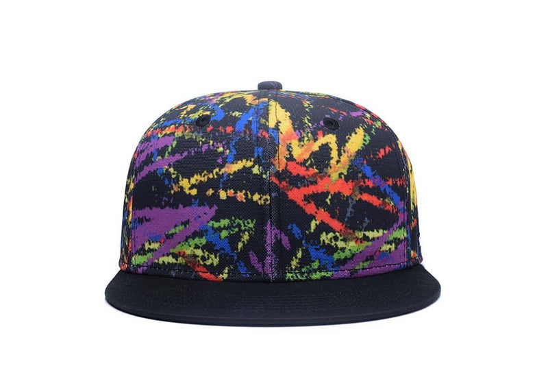 Quanhaigou Graffiti Starry Sky Printed Dad Caps Adjustable Baseball Cap,Unisex Hip Hop Multicolor Lines Snapback Hat Trucker Hats… - Image 2