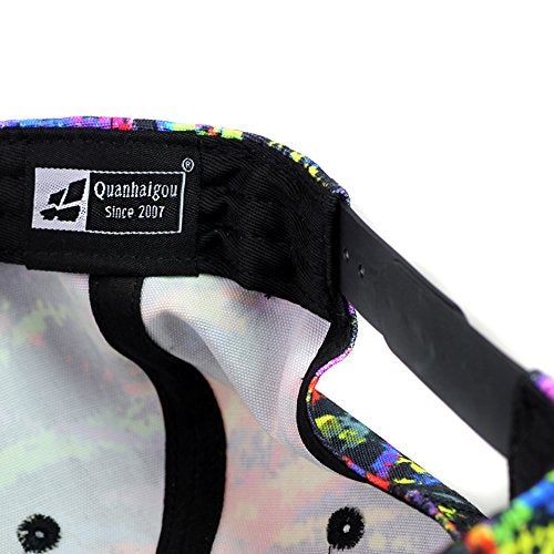 Quanhaigou Graffiti Starry Sky Printed Dad Caps Adjustable Baseball Cap,Unisex Hip Hop Multicolor Lines Snapback Hat Trucker Hats… - Image 5