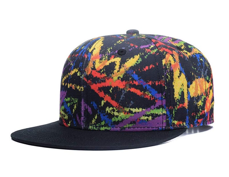 Quanhaigou Graffiti Starry Sky Printed Dad Caps Adjustable Baseball Cap,Unisex Hip Hop Multicolor Lines Snapback Hat Trucker Hats… - Image 1