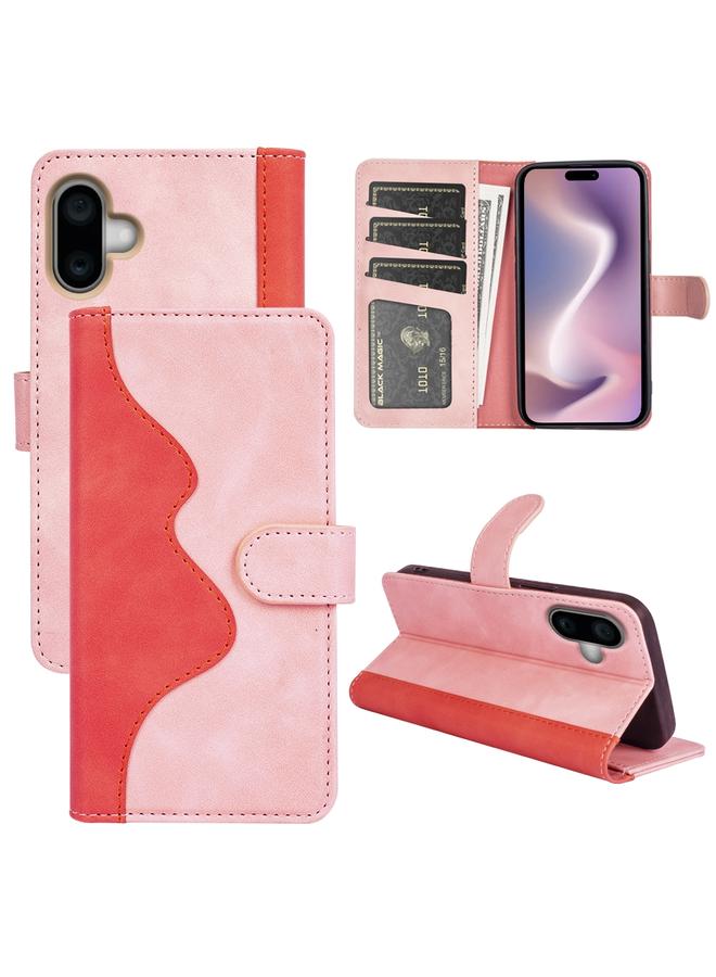 S-TOP Case For iPhone 16 Stitching Horizontal Flip Leather Phone Case - Image 1