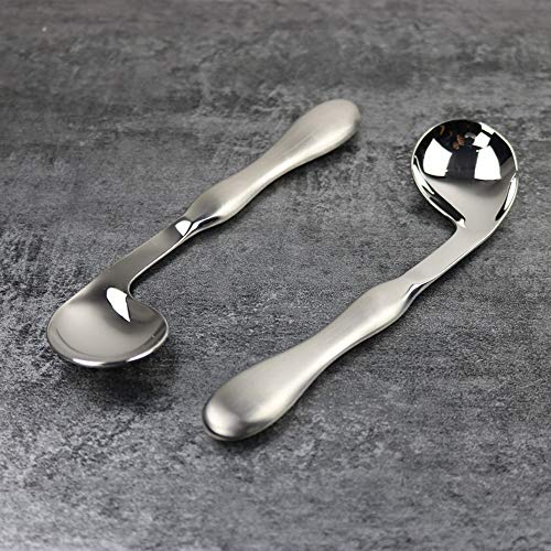 ZYER Adaptive Utensils 2pcs Curved Spoon Set Right Handed Angled Spoons Cutlery Utensil Stainless Steel Eating Silverware for Hand Tremors, Arthritis, Parkinson's or Elderly Use - Image 3