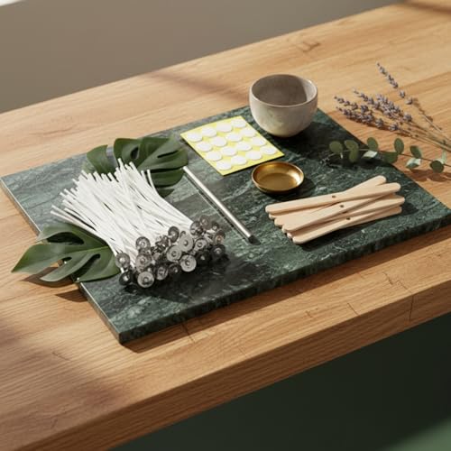 R Wellness Candle Making Kit – 50 Cotton Wicks (4 Inch), 50 Wick Stickers, 10 Wooden Wick Holders & 10 Warning Stickers | DIY Candle Making Supplies Set - Image 2