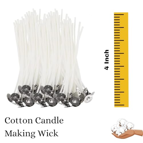 R Wellness Candle Making Kit – 50 Cotton Wicks (4 Inch), 50 Wick Stickers, 10 Wooden Wick Holders & 10 Warning Stickers | DIY Candle Making Supplies Set - Image 3