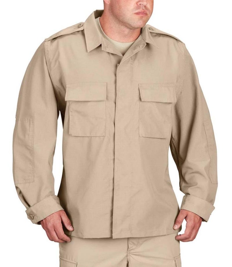 Propper Men's BDU Shirt – Long Sleeve, Khaki, Medium Regular - Image 1