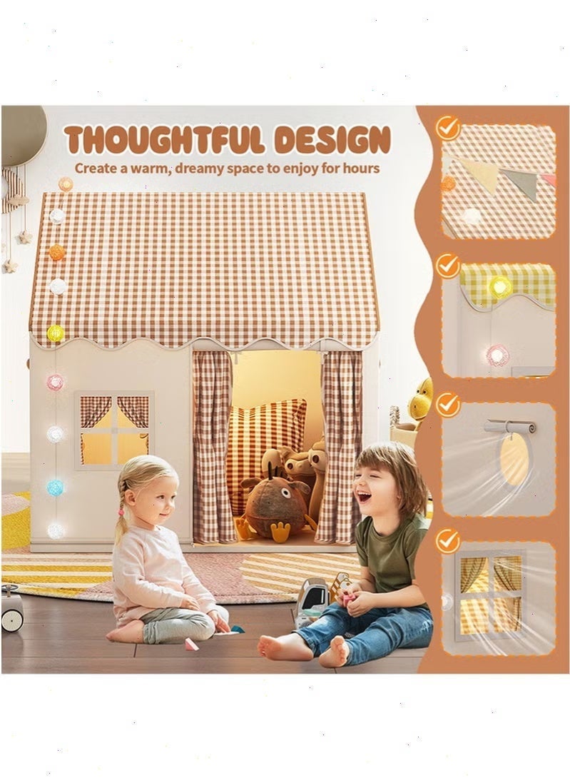 Yoawllty Kids Castle Theme Play Tent House Indoor Playhouse Portable Children Play Tent Fun Toy for Boys Girls Home Garden Playing - Image 4
