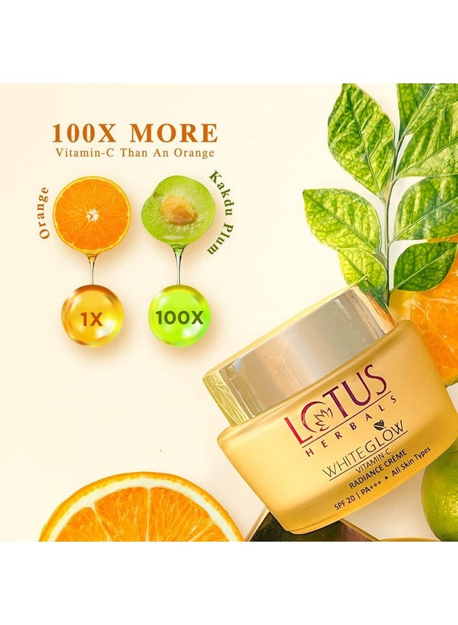 LOTUS HERBALS Whiteglow Vitamin C Radiance Cream | Spf 20 | For Dark Spots & Dull Skin | Anti- Pollution | 50G - Image 2