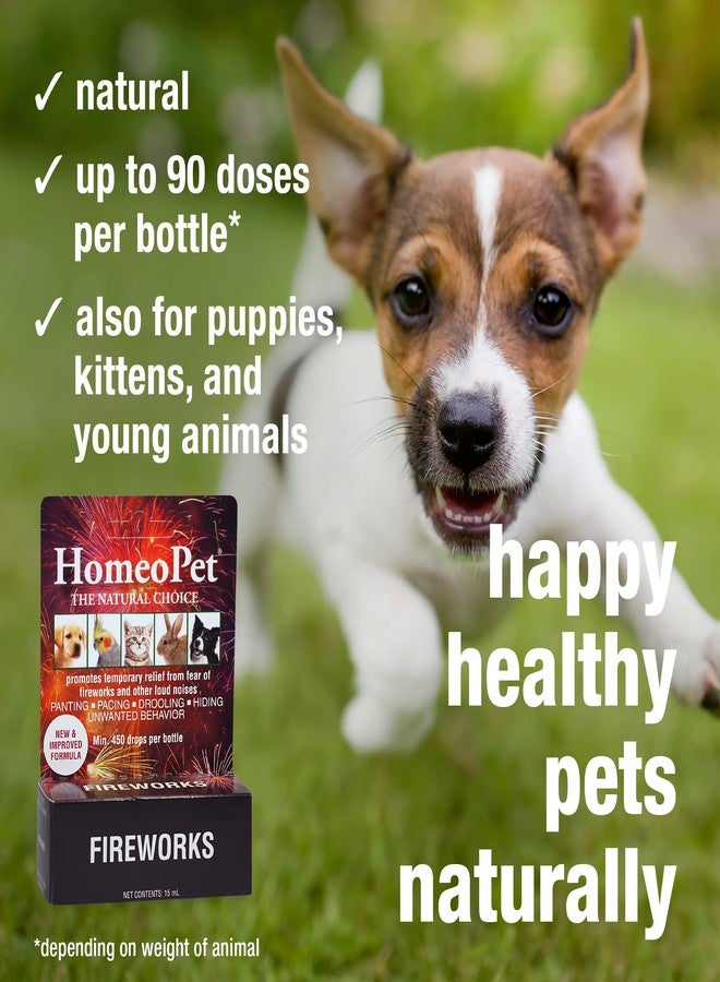 HomeoPet Fireworks, Safe and Natural Loud-Noise-Anxiety Calming Supplement for Cats, Dogs, and Other Small Animals, 15 Milliliters - Image 4